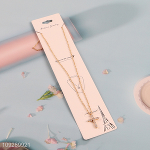 Online wholesale delicate women copper necklace fashion jewelry