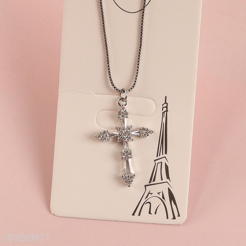 Hot selling cross copper necklace fashion jewelry