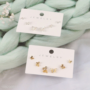 Most popular butterfly series fashion jewelry earrings ear studs set