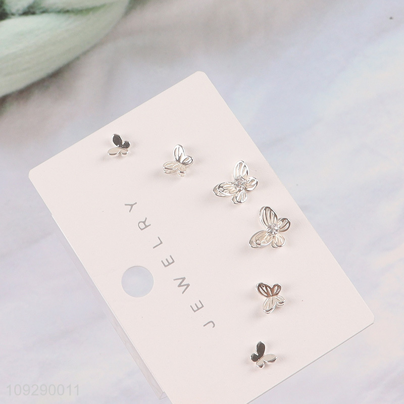 Most popular butterfly series fashion jewelry earrings ear studs set
