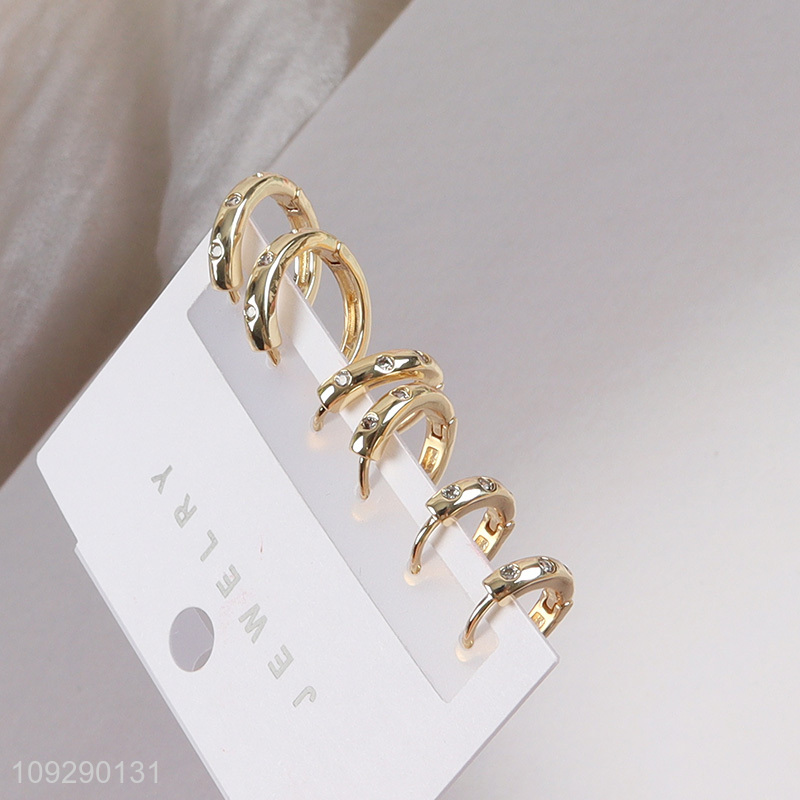 Top selling copper fashion jewelry earrings ear studs set