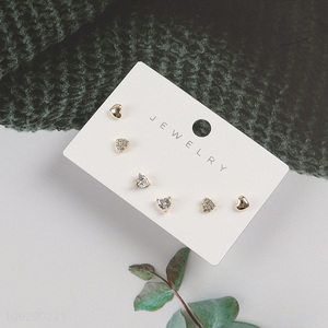 Hot products heart fashion jewelry earrings ear studs set