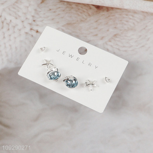 Good quality copper fashion jewelry earrings ear studs set for women