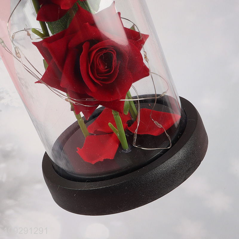China products rose flower ornament lights Valentine's Day gift with cover