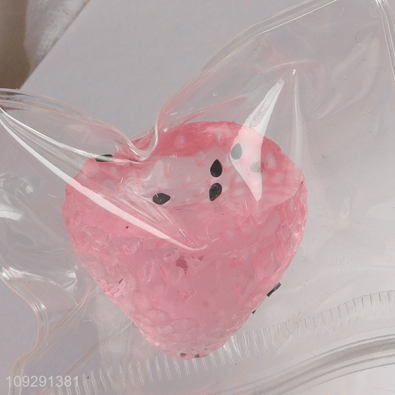 Good selling strawberry shape squeeze toys stress relief toys