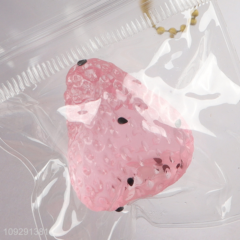 Good selling strawberry shape squeeze toys stress relief toys