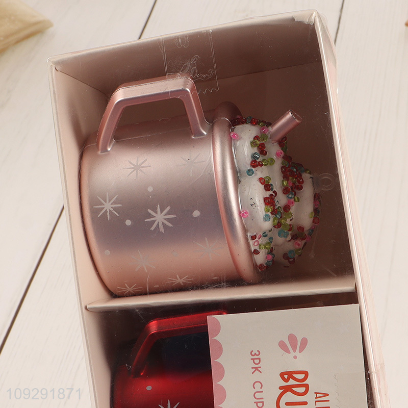 Yiwu market 3pcs christmas tabletop ornament decoration