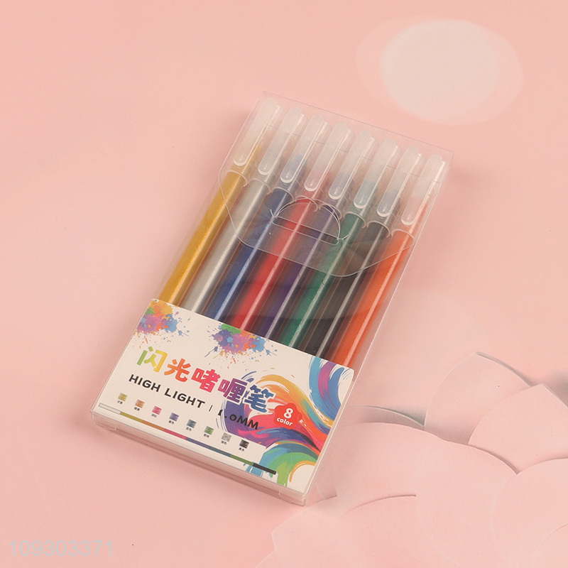 Popular products glitter pen dual tip marker set