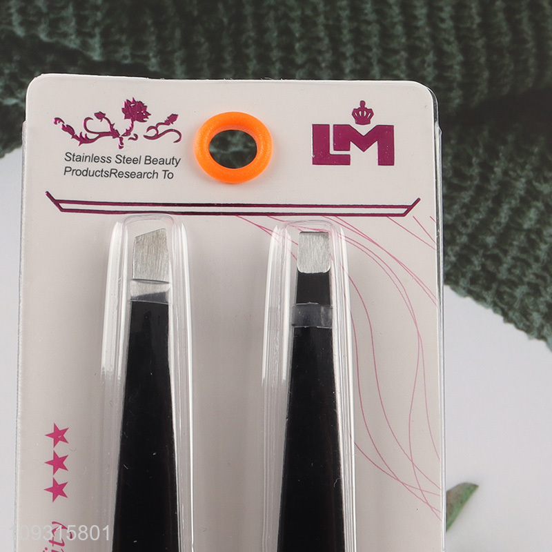 Factory wholesale 2pcs eyebrow tweezers makeup tool set