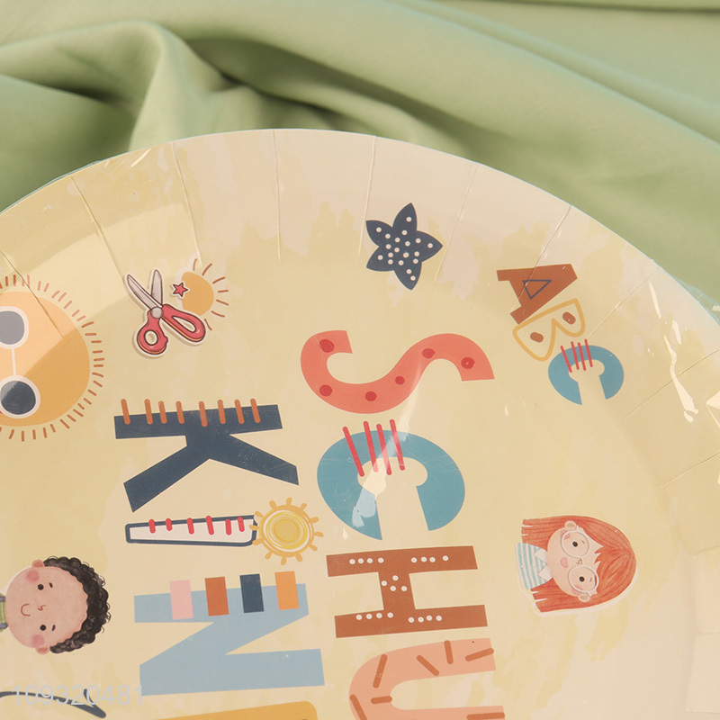 Hot selling school kids party paper plate