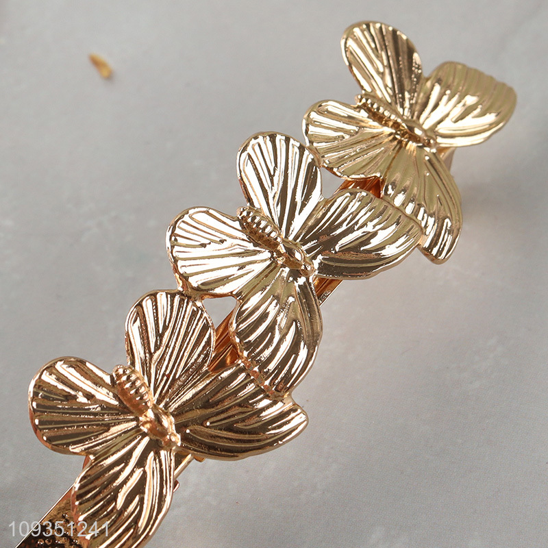 China supplier butterfly alloy hair clips hair decoration
