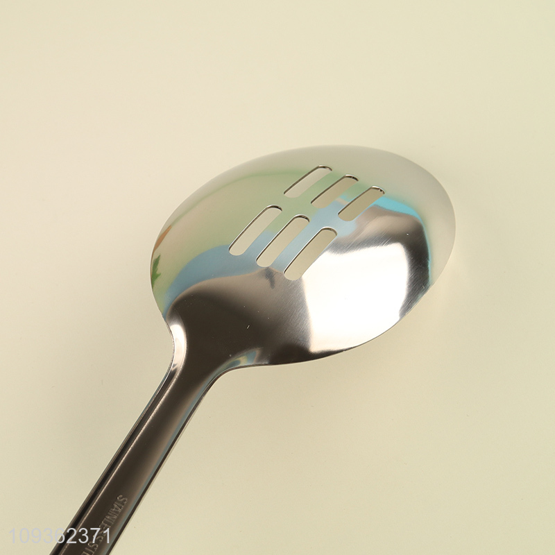 Factory price kitchen utensil slotted ladle with long handle