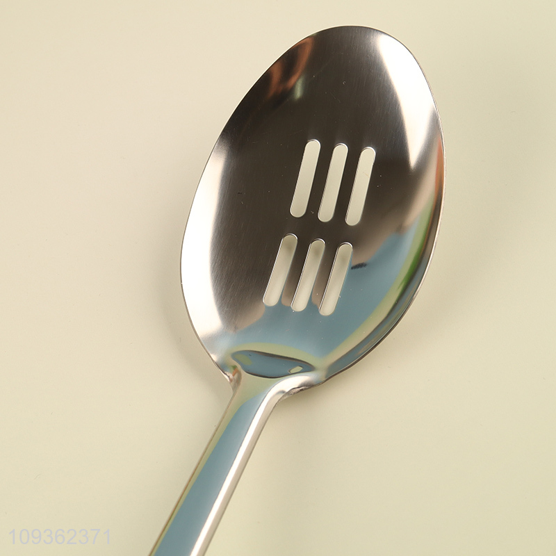 Factory price kitchen utensil slotted ladle with long handle