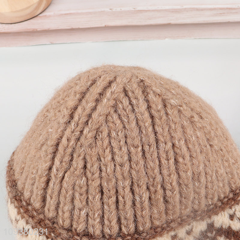 Hot sale knitted hat warm windproof earflap hat