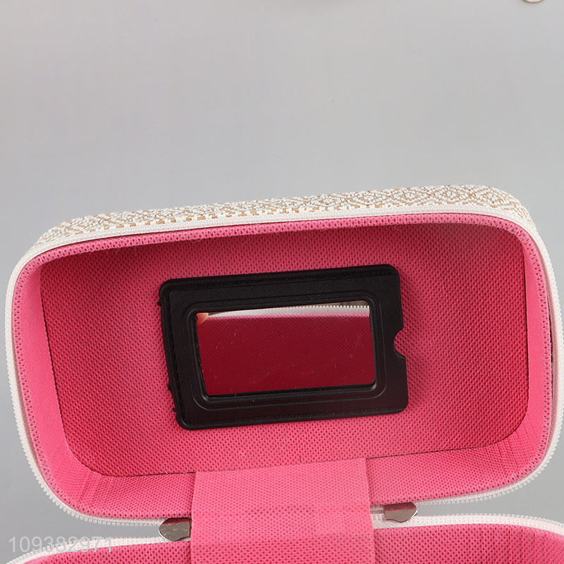 Good sale Geometric Pattern Cosmetic Case with Handle