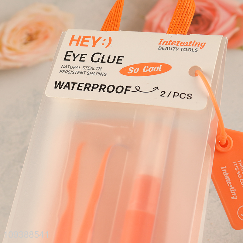 Top quality 2pcs natural waterproof eye glue set