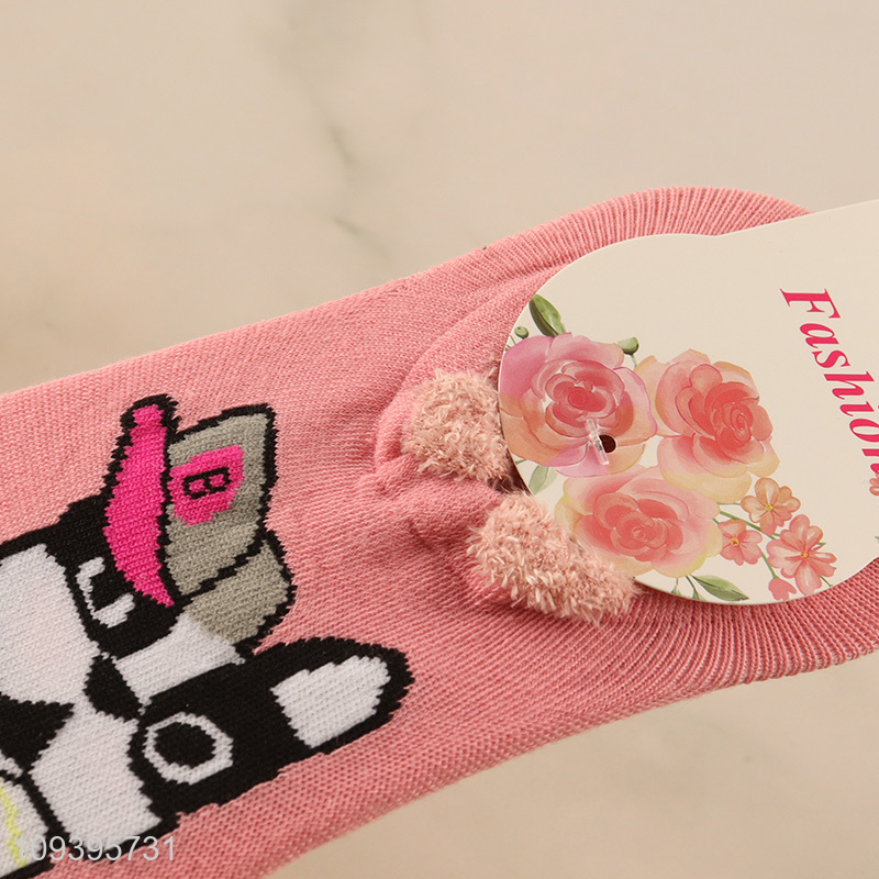 Good price lovely cartoon animal polyester liner socks