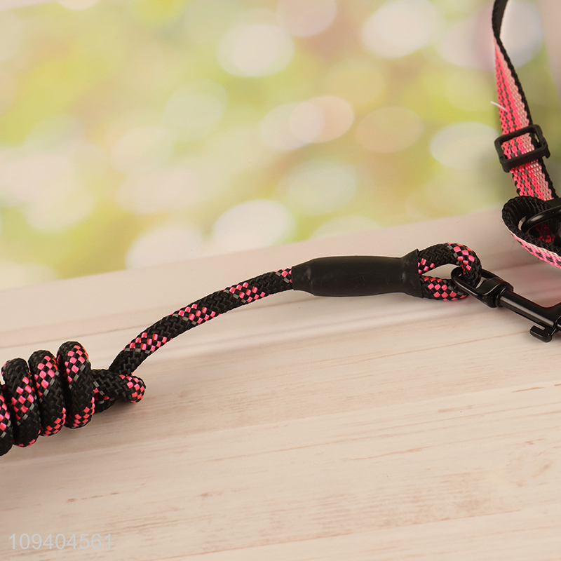Online wholesale adjustable dog harness and leash set