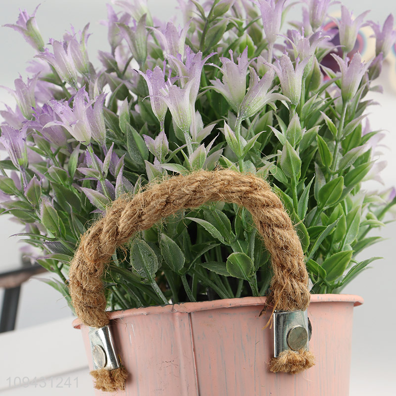 Custom Artificial Potted Lavender With Metal Bucket