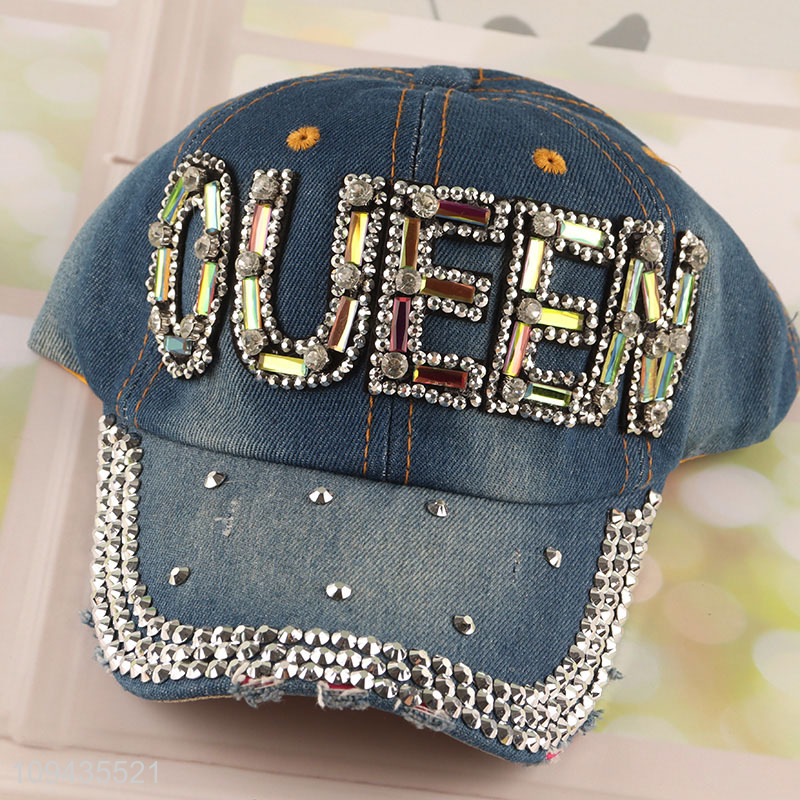 Factory price fashion queen polyester peaked cap