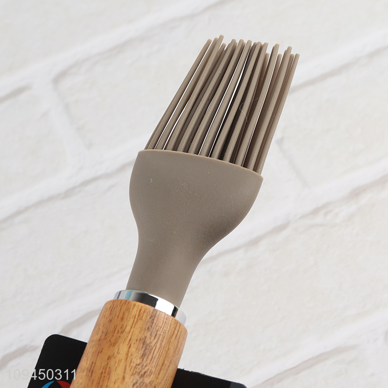 China wholesale wooden handle oil brush barbecue brush