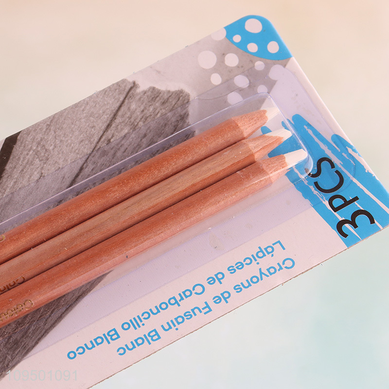 Factory direct sale 3pcs white charcoal pencils set